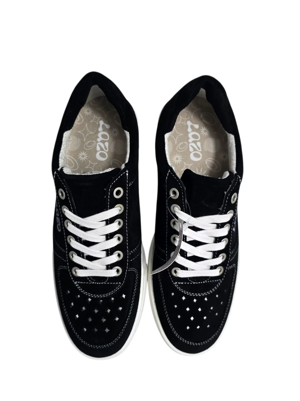 LAZO Hypernova Obsidian Black Eco Suede Sneakers Women’s 9